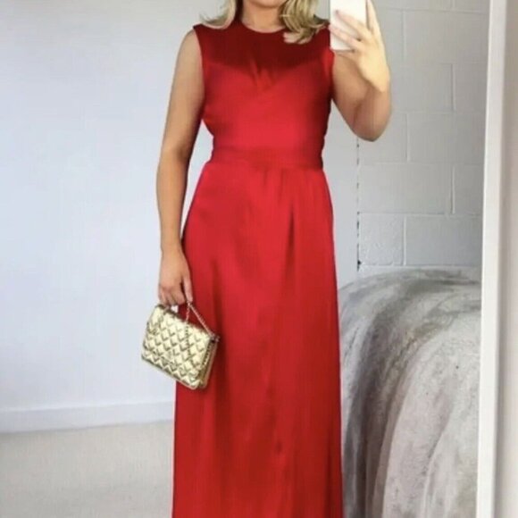 ZARA MIDI ZW COLLECTION SATIN DRESS - Picture 2 of 6